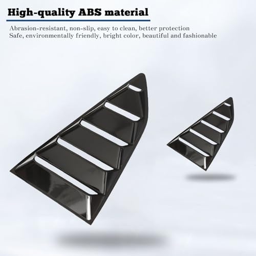 Image of Rear Side Window Louvers for Chevy Camaro 2016 2017 2018 2019 2020 2021 2022 2023 2024 Triangular Window Glass Blinds Air Vent Scoop Shades Cover Blinds Trim Sport Accessories ABS Bright Black 2PCS
