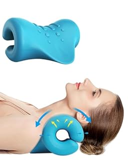 BLABOK Cuscino Cervicale con Trazione Ortopedica - Sollievo per Dolori Cervicali, Allineamento Colonna e Stretching del Collo, Dispositivo per Mal di Testa e Spalle Ingrinate