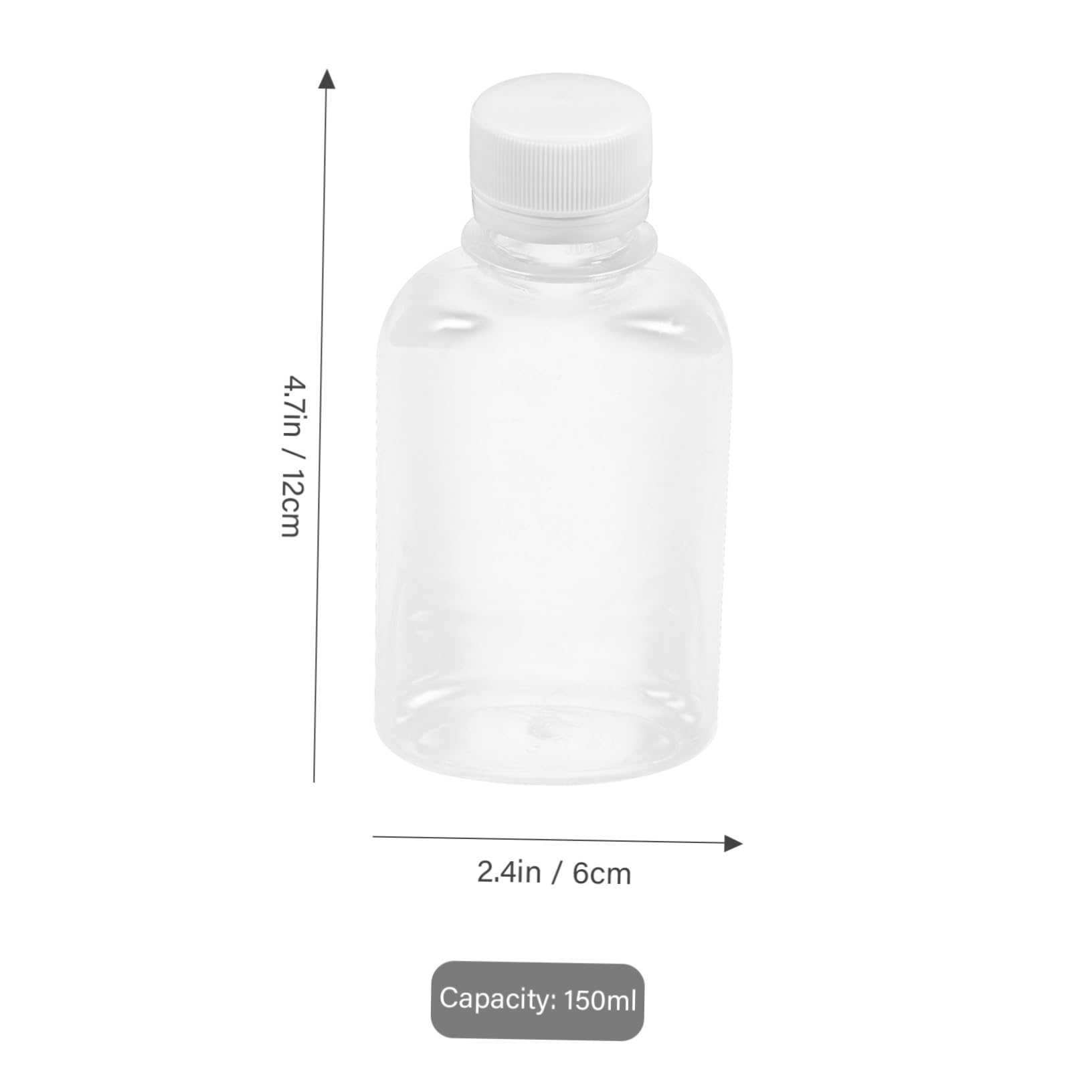 Ciieeo Reusable Empty Milk Bottle 10pcs Juice Bottles Caps 150ml Pet Plastic Beverage Jars