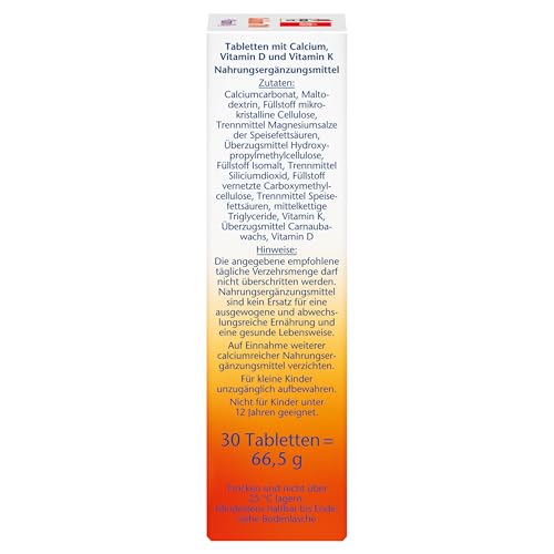Doppelherz Calcium 700 + Vitamin D3 – Calcium zur Unterstützung des normalen Knochenerhaltes – 30 Tabletten