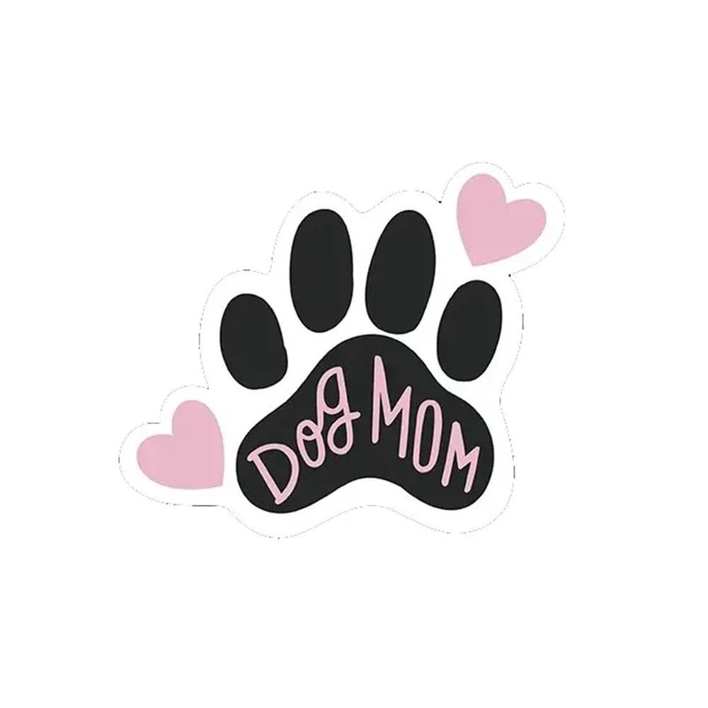 Dog Mom Paw Print Self Adhesive Vinyl Decal Used for Car Windows Bumper Laptops(10cm)