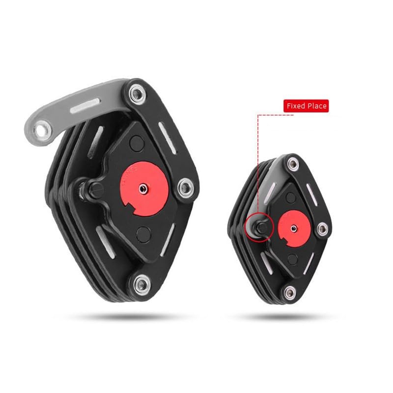 Lucchetto pieghevole per bicicletta, resistente in lega di zinco, antifurto con staffa di montaggio, catena flessibile da 83 cm, per bici da strada, mountain bike, nero