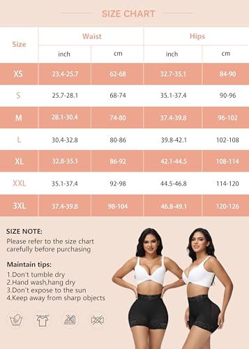 Image of SHAPSHE Butt Lifter Shapewear Shorts for Women, High-Waist Tummy Control | 4 Flexible Waist Stays | Silicone Waist & Leg Grips | Contoured Back Seams | Mesh Thigh Panels | Lace-Trimmed Leg Hem