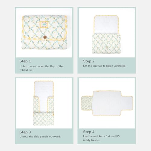 Image of Tidy Sleep Portable Diaper Changing Mat /Pad for Newborns & Infants Baby 0-24 Months Light Weight, Portable, Water Proof (Yellow Bloom Vines)