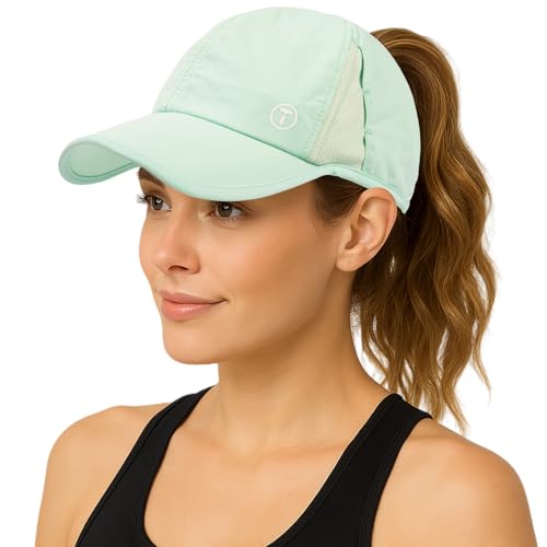 Image of TOP-EX ChicPony UPF 50+ Cooling High Ponytail Baseball Cap for Women | Cool-touch wicking band, hidden 4 in slot fits high /low ponytails; 2.3 oz, packable, airy, quick-dry, adjustable for sports