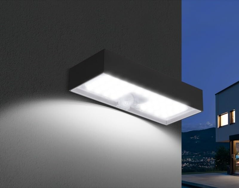 Luce solare a LED da parete 6 W - 3000 K - 800 Lm - IP65 - Ideale per illuminazione esterna e decorazione in giardini e cortili.