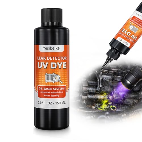 Yesibeike Oil-Based UV Leak Detection Dye 150 ml, for Dirty Engine Oil, Precision Nozzle, Works with Engine Oil, ATF, Fuel & Hydraulic Systems, Low Odor,...