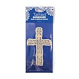 TREE OF LIFE REV. 22:14 Crochet Bookmark from Biblical Antioch - Beige Tatted Lace Cross With Crosses - Christian Bookmark for Bible or Home Decor
