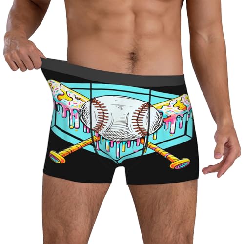 Baseball Game Day Underwear for Men Gifts Men's Boxer Briefs Breathable Underpants Fit Daily Wear​4