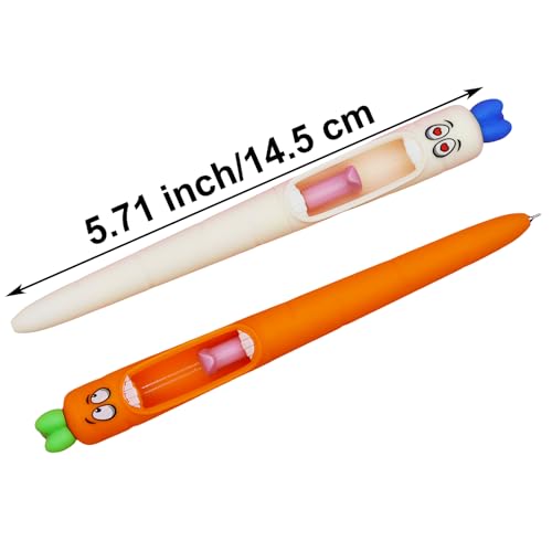 Pack de 8 bolígrafos gel negro punta fina 0.5 mm zanahoria miniatura 2