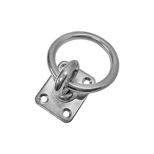 DBM IMPORTS 4 PC Marine Hardware Swivel Pad Eye Plate Square with Ring 5/16