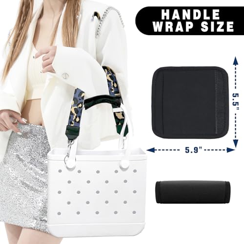 Image of Strap Wrap for Bogg Bag, Accessory for Bagg Bag, With Adjustable Shoulder Leopard Print Crossbody Strap