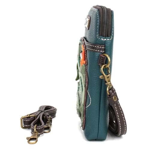 Image of CHALA Wilderness Animal Collection Cell Phone Crossbody Purse-Women PU Leather /Canvas Multicolor Handbag w /Adjustable Strap