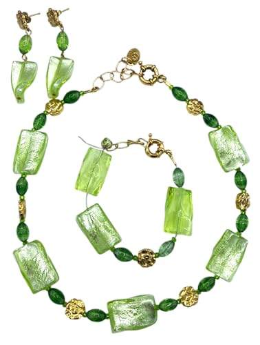 Cristal antigua murrina Venezia verde, el set L perfecto para regalar arte