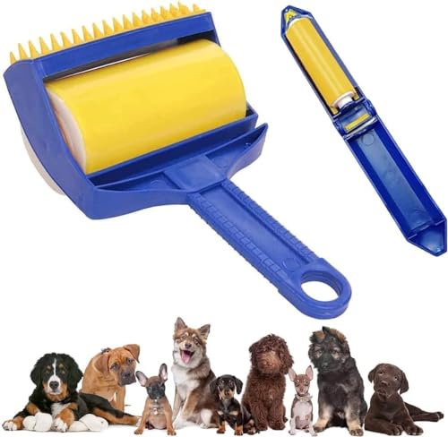 Brosse Anti Poils Animaux Chat Chien, Rouleau pour Poils Animaux, Brosse Ramasse Enlève Poils de Voyage pour Les Poils d'animaux de Compagnie, vêtements,...