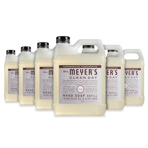 Image of MRS. MEYER'S CLEAN DAY Hand Soap Refill, Made with Essential Oils, Lavender, 33 fl. oz - Pack of 6