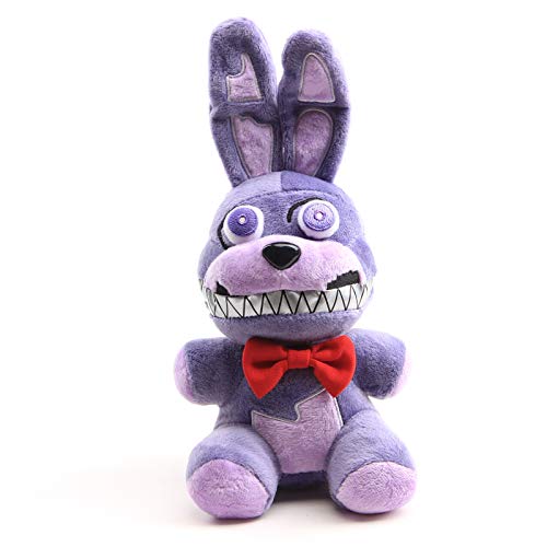 uiuoutoy FNAF Peluche Five Nights At Freddy's Peluches Juguetes Circus Baby Funtime Foxy Golden Freddy Bear Muñeca suave regalo para niños (Pesadilla Bonnie Rabbit 10 pulgadas)