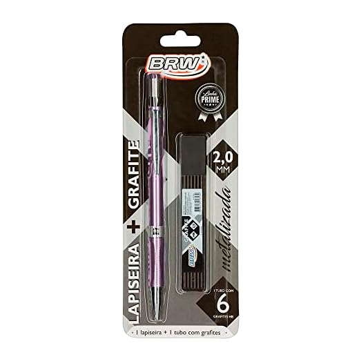 Lapiseira Metalizada Rosa + Grafite 2.0mm, BRW