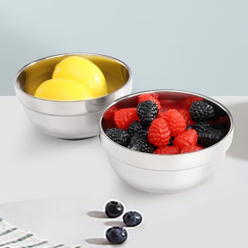 Yarlung YA-STAINLESSSTEELBOWLS-10PC 10 Pack Stainless Steel Bowls 5 Inch Snacks Bowls, 15 Oz Soup Bowls Lightweight Salad Bowls Double-Walled Metal Serving Dishes thumb #6