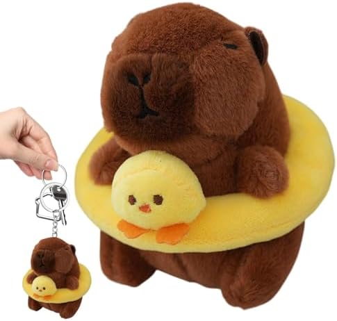 Capybara Key Ring, Filled Capybara Key Chain,4 Inch Super Soft Swimming ...