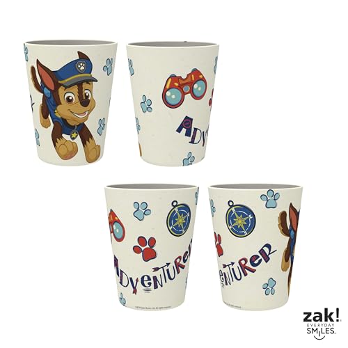 Image of Zak Designs PAW Patrol Kids Dinnerware Set 3 Pieces, Durable and Sustainable Melamine Bamboo Plate, Bowl, and Tumbler are Perfect For Dinner Time With Family (Chase, Marshall, Skye & Friends)