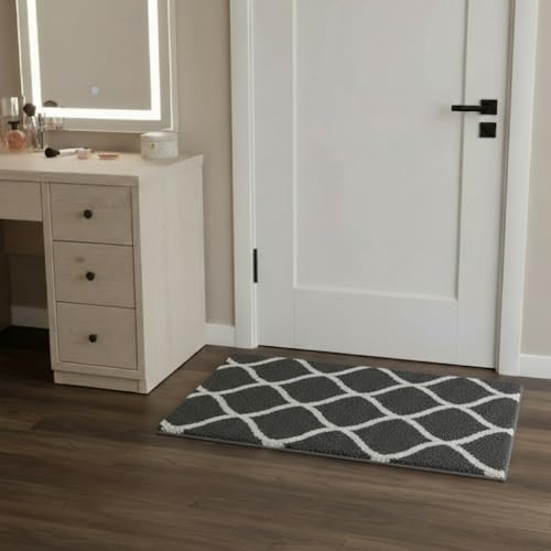 Image of VASAC Carpet for Hallway, Kitchen, and Modern InteriorsCarpetCozy Shag Runner for Living Room, Bedroom & Office Decor ETC Size 16x24 Inch, Patten-Solid Grey M