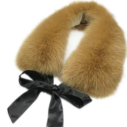 Ladies Stylish Faux Fur Collar Scarf with Satin Ribbon Fake Fur Cape Wrap Shawl Shrug