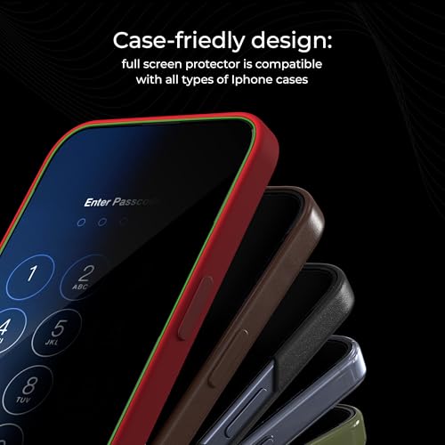 Image of Deppa |2 Pack| Premium Privacy Screen Protector for Iphone 15 Pro Max (6.7') Tempered Glass Edge to Edge Full Cover with Easy Installation Kit Tray - Anti Spy, Private, Dark, Black Film