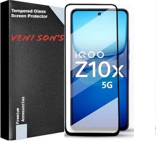 VENI SON'S Scratch & Tear Resistant, Crystal Clear Edge-To-Edge Protector Tempered Glass Screen Protector Guard Suitable For iQOO Z10X 5G