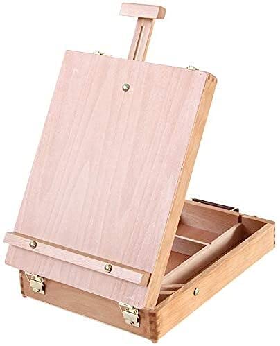 Sztaluga Stołowa Premium Z Tablicą Kreślarską, Regulowana, Drewniana, Artystyczna, Biurkowa, Tablica Do Rysowania, Szkicownik, Do Stanowiska Pracy Craftart, Dla Początkujących, Do Malowania I Rysowan