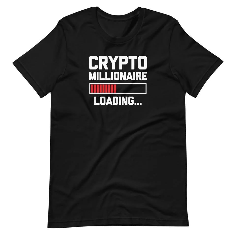 Mens T Shirts Crypto Millionaire Printed Short Sleeve Casual T-Shirts for Men