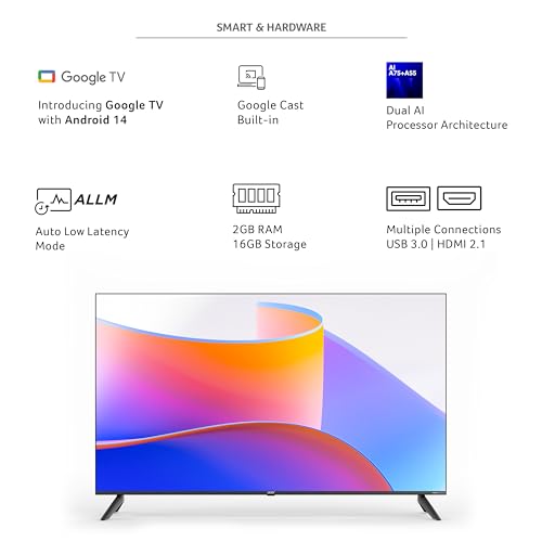 Image of acer 139 cm (55 inches) I Pro Series 4K Ultra HD LED Smart Google TV with Android 14 (Black) | MEMC | ALLM | VRR | AI Picture Optimisation | 36W Speakers | Dolby Vision-Atmos