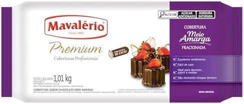COBERTURA FRACIONADA PREMIUM CHOCOLATE MEIO AMARGO 1KG MAVALÉRIO