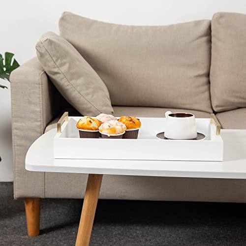 Hiddenhomewor SERTAY-2109 Decorative Coffee Table Ottoman Trays Modern Wood Elegant 16 Inchx12 Inch Rectangle Glossy Shagreen Serving Trays thumb #5