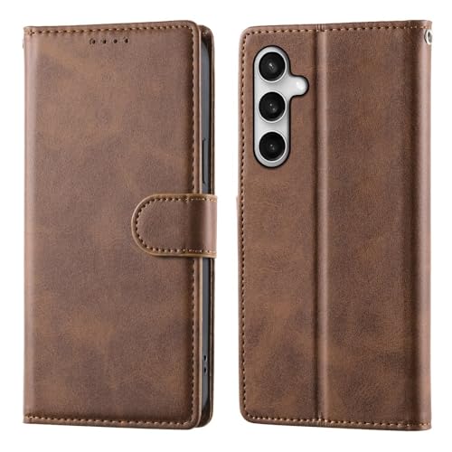 Étui Samsung Galaxy A73 5G marron en cuir uni à rabat