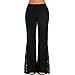Produktbild LANSKIRT Damen Sommer Pumphose Haremshose Lange Hose Beiläufig Weich Spliss Breite Beinhosen Lose Stretch Weites Bein Hose Hosenrock Yogahose (XL, Schwarz A)