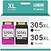 Produktbild Lemero 305 XL Kompatibel für HP 305 Druckerpatronen Schwarz Farbe für HP Deskjet 2720e 2720 2710e 2710 2700 2700e Plus 4120e 4100e Envy 6000e 6000 6020e 6032e 6420e 6430 6400e(Schwarz/Farbe,2-Pack)