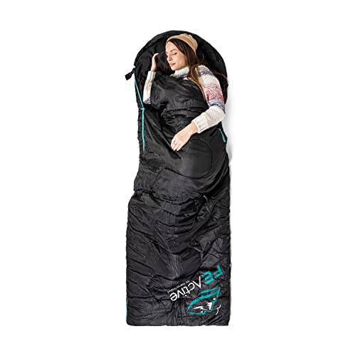 FE Active Bolsa de Dormir para Camping - 3-4 Estaciones Extra Larga con Capucha Ligera, Compacta y Cálida para Camping, Mochilero, Caminatas y Viajes miniatura 3