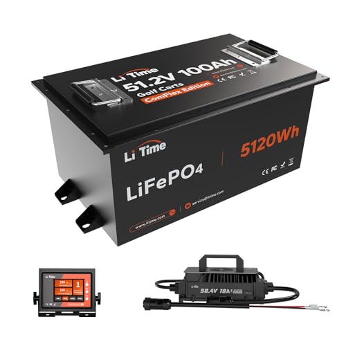 Litime 48V 100Ah Lithium Golf Cart Battery Kit - RS485 Communication, Low-Temp Protection, Support up to 5kW Motor, Perfect for Golf Carts, UTV, LSV, NEV, Home Energy Storage