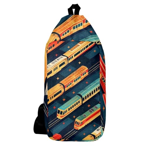 Mochila de viaje de tren en la carretera multicolor de 16x36cm