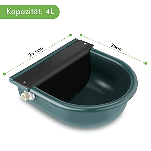 Ejoyous 4L Abbeveratoio Automatico per scorte, abbeveratoio per Bestiame con valvola a Galleggiante Verde per Cavallo per Maiale