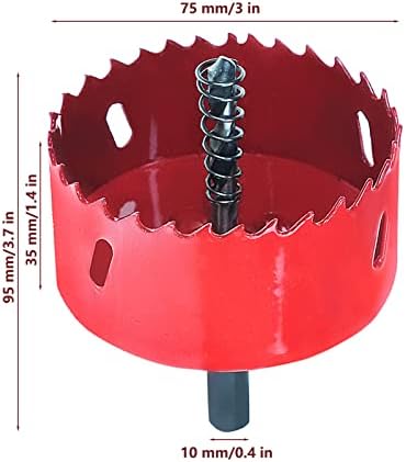 75mm Bi-Metal Hole Saw M42 HSS Hole Cutter Drill Bit Multifunction Hole Saw Drill Bit Kit Cutting Circular Holes for Wood, Plastic, Plywood, Soft Metal Sheet