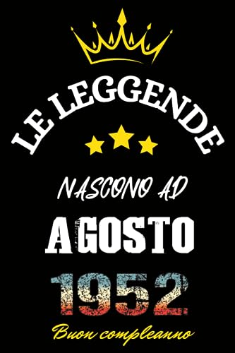 Le leggende nascono ad Agosto 1952: Idea Regalo di compleanno 71 anni per donne e uomini / Quaderno a righe, 100 pagine"