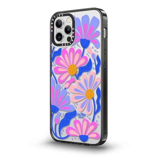 Coque iPhone 12 Pro CASETiFY Compact Noir Transparent design Mystic Daisy antichoc - 5