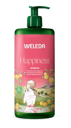 Weleda Happiness Shower Gel with Grapefruit Body wash with natural essential oils For Men & Women Dermatologically tested Vegan 96% Recycled Packaging 750ml