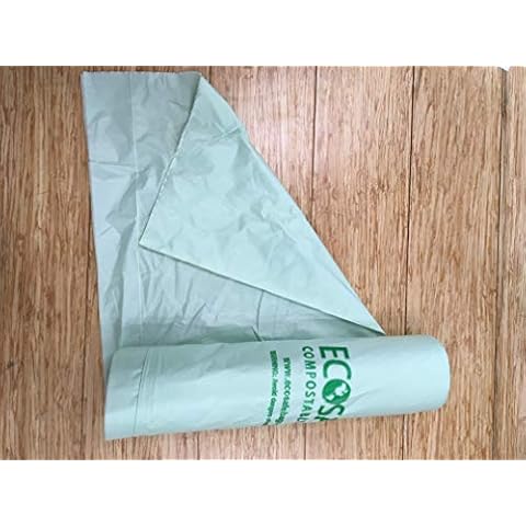 EcoSafe 6400 Certified Compostable Bags 55 Gallon (42" x 48"), (Gauge: .85 mil) (Pack of 40 Bags/4 Rolls) Cover