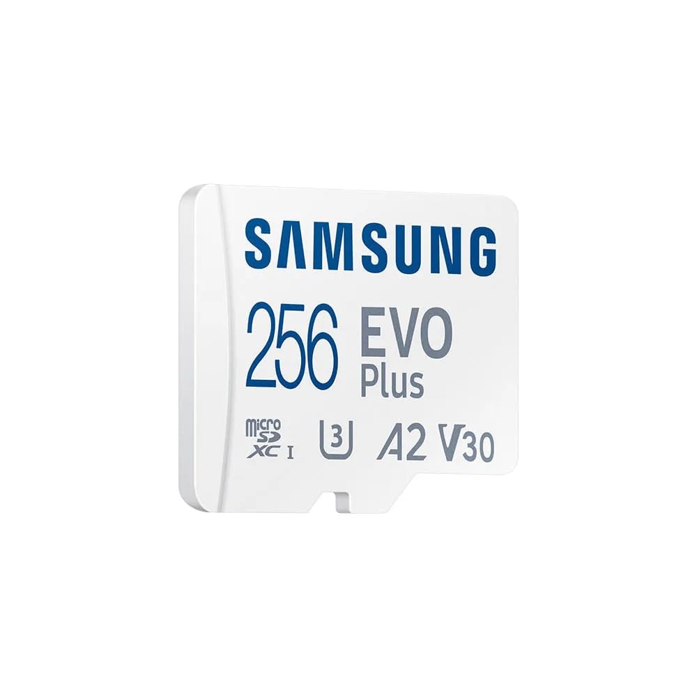 Carte MEMOIRE Samsung 256G Micro SD Evo Plus 2024 avec Adaptateur SD Classe 10 Lecture 160 Mo/s Ecriture 160 Mo/s MB-MC256SA/EU