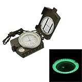 360 TACTICAL NEON Metal Waterproof Professional Pocket Military Army Geology Compass Navigator with Foldable Metal LID for Outdoor Activities Hiking Camping Climbing Biking