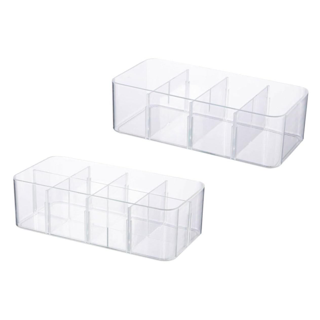 Ipetboom Boîte de Rangement en Ps pour Chaussettes et Sous-vêtements Gain de Place Maison 2 Pièces Compartiments Classifiés et Couvercle