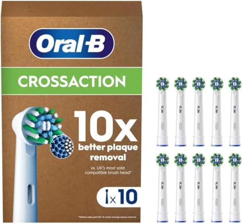 Image of Oral-B Cross Action Replacement Brushes, Pack of 10, White